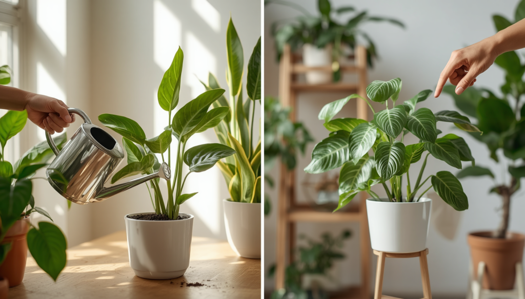 how to water indoor plants